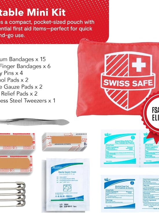 2-in-1 First Aid Kit for Car, Travel & Home, Businesses - Bonus Mini Kit for Med - Picture 4 of 9